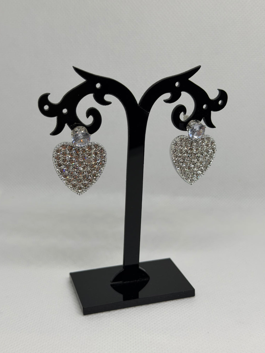 Orecchini cuore strass