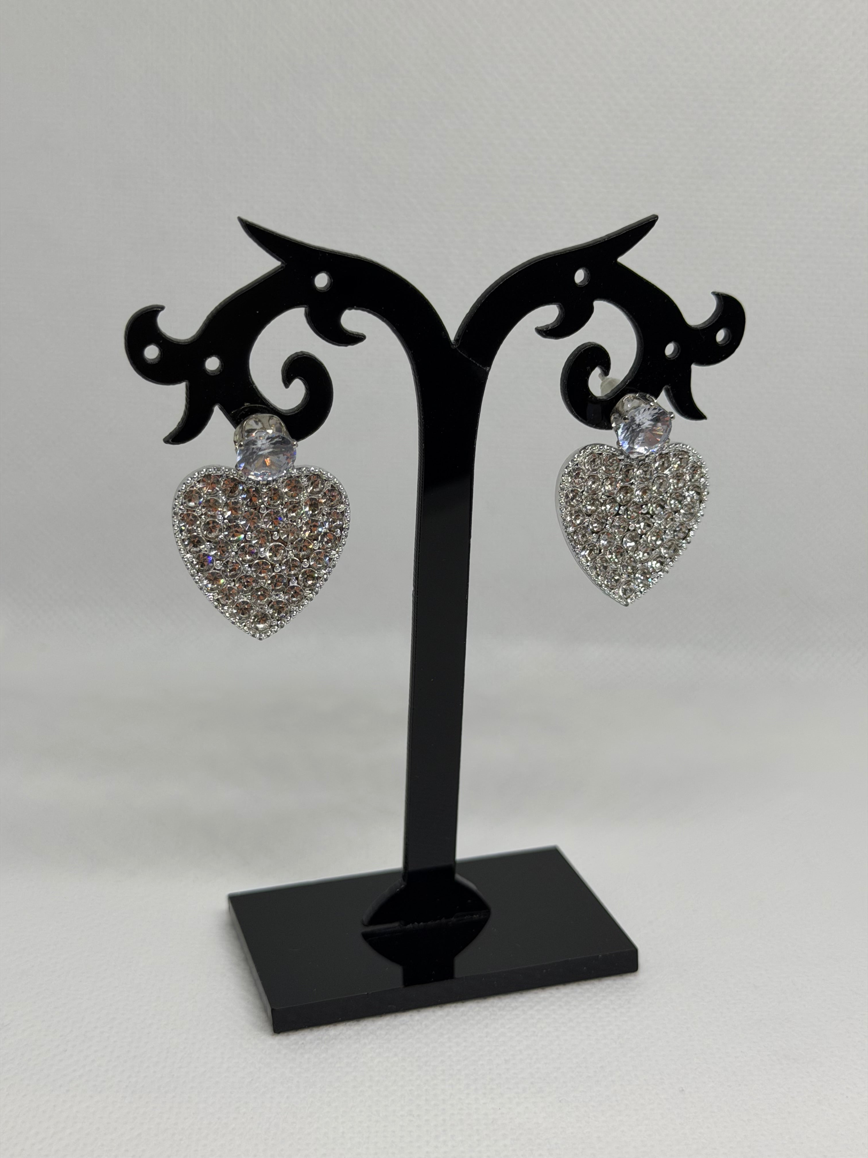 Orecchini cuore strass