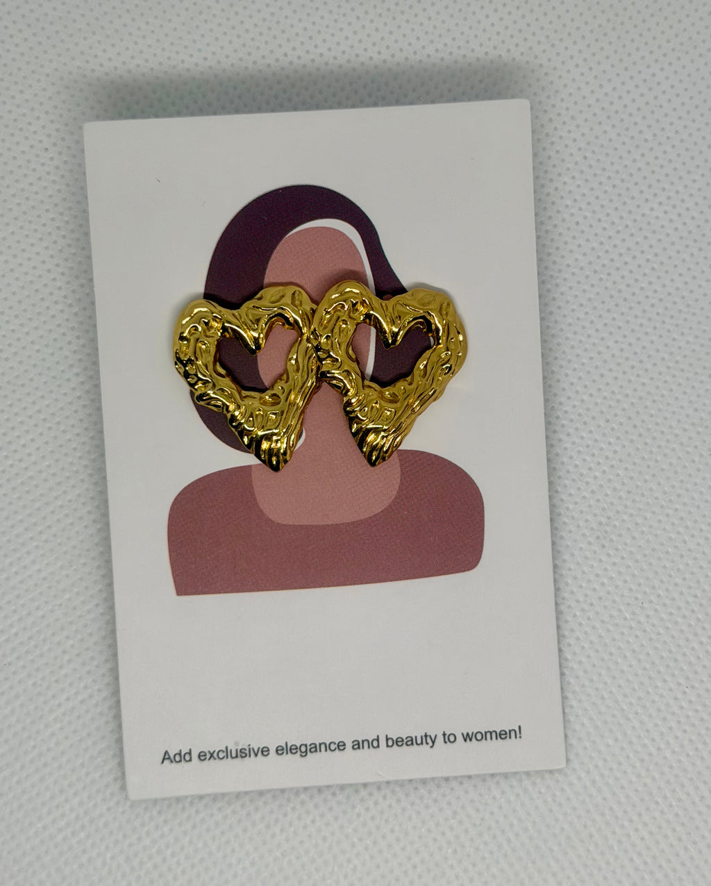 Orecchini cuore martellato