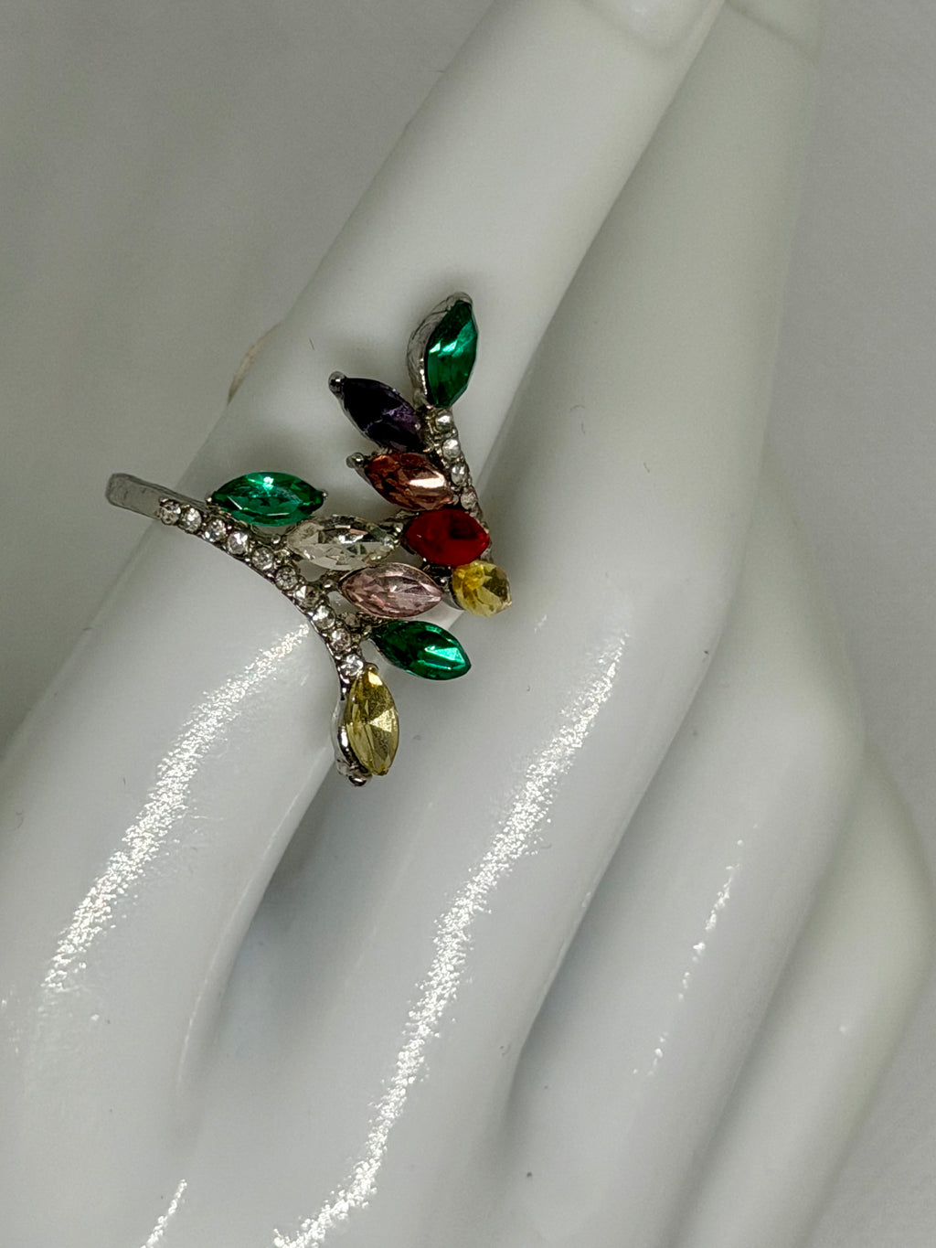 Anello foglia multicolor