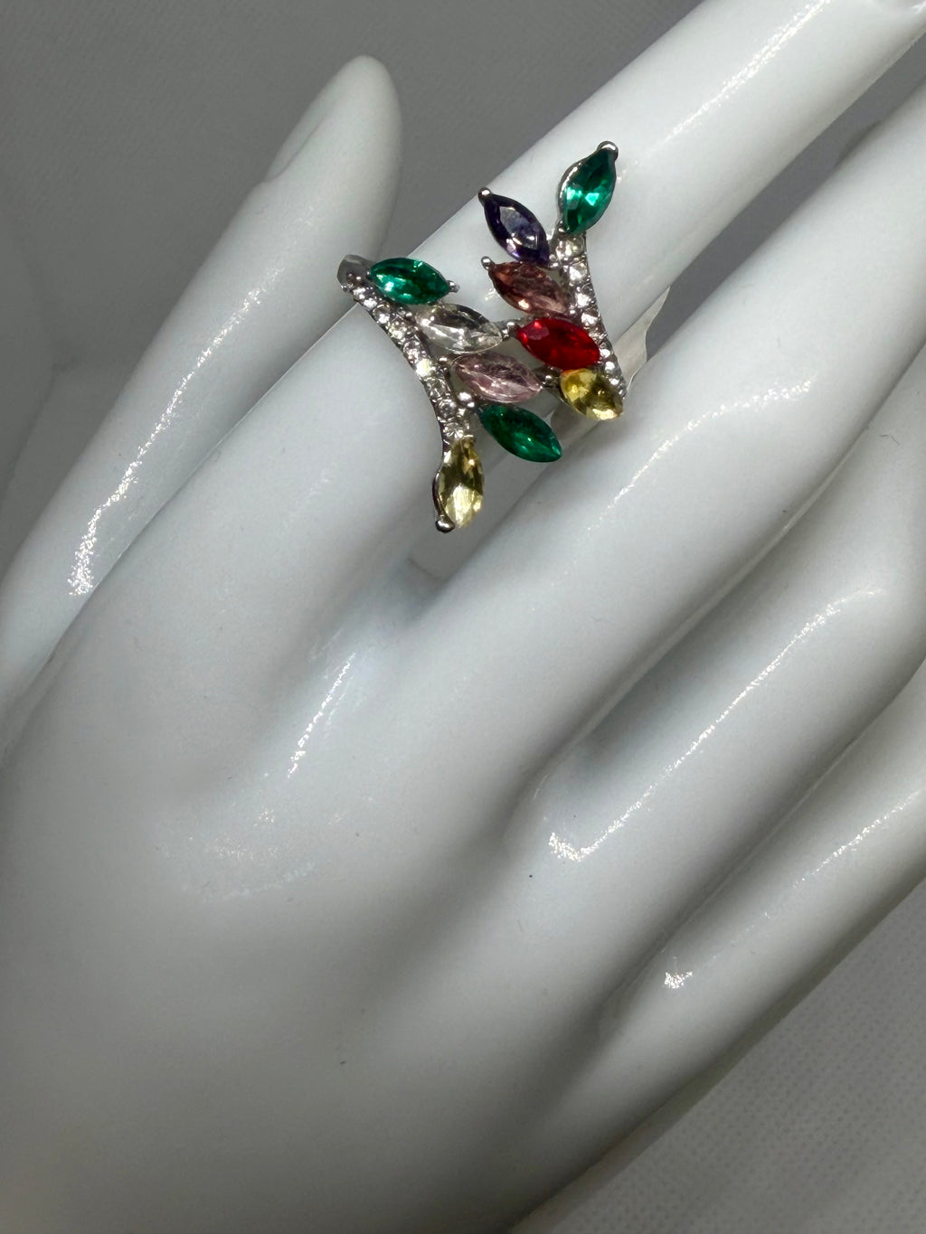 Anello foglia multicolor