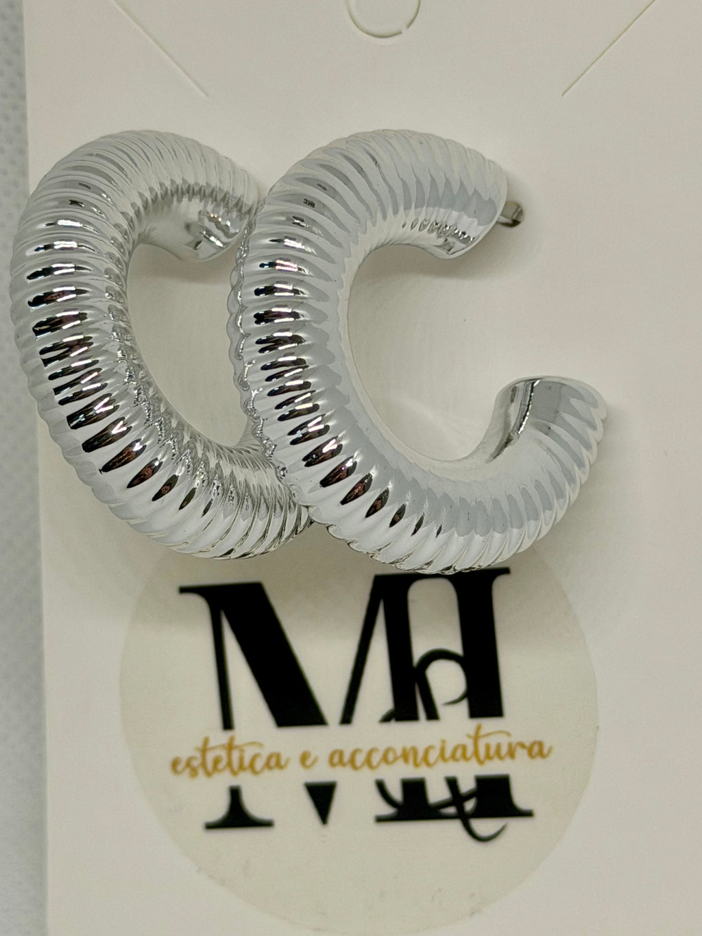 Orecchini cerchio rigato