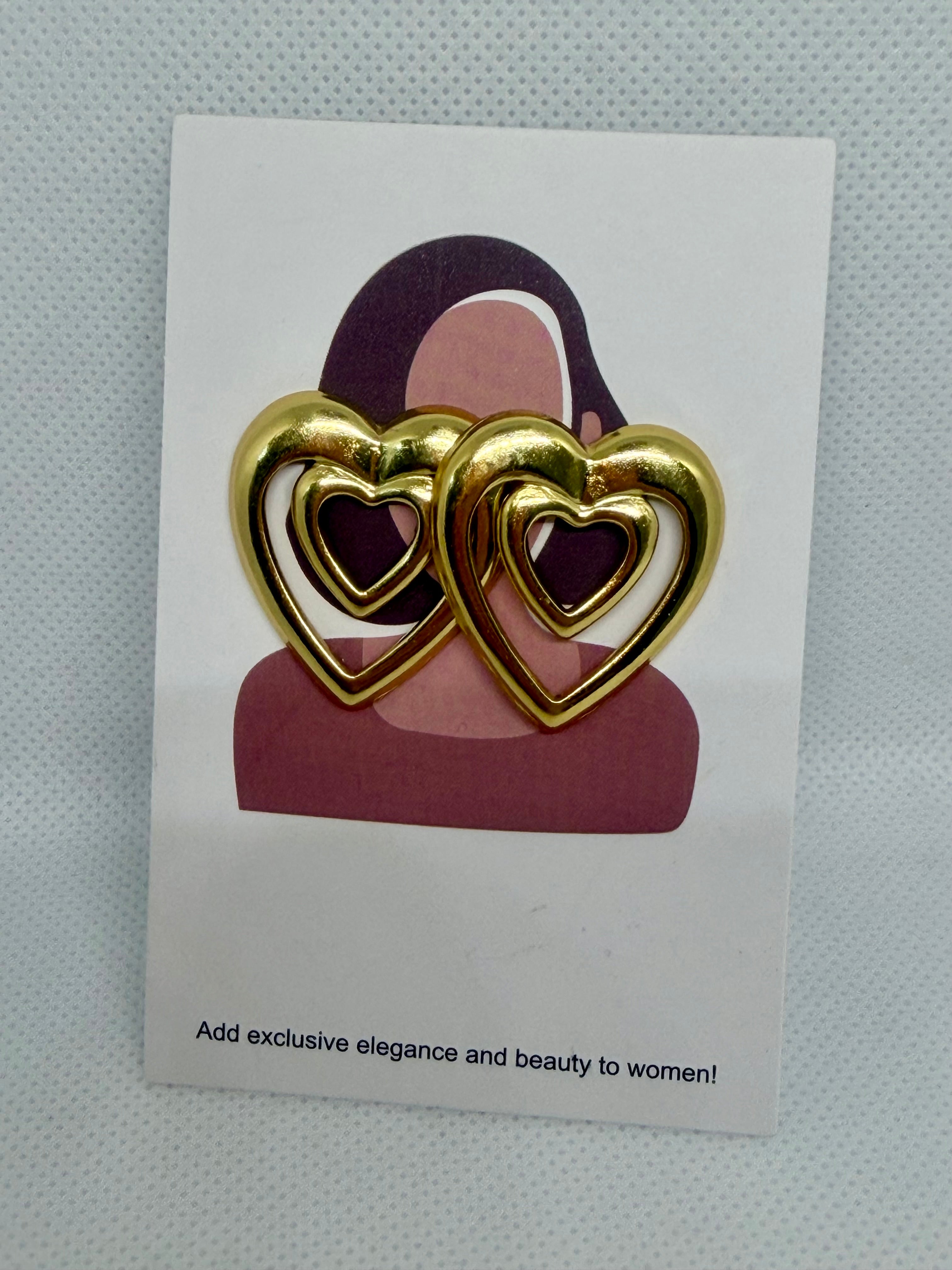 Orecchini doppio cuore