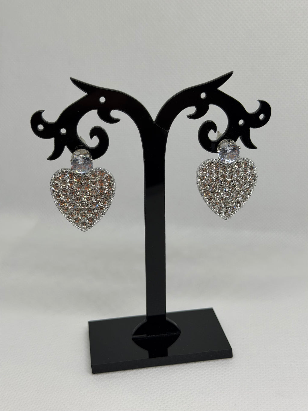 Orecchini cuore strass