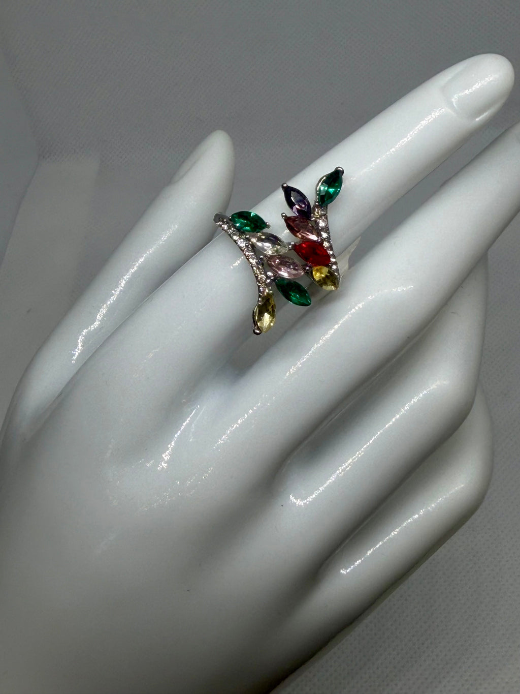 Anello foglia multicolor