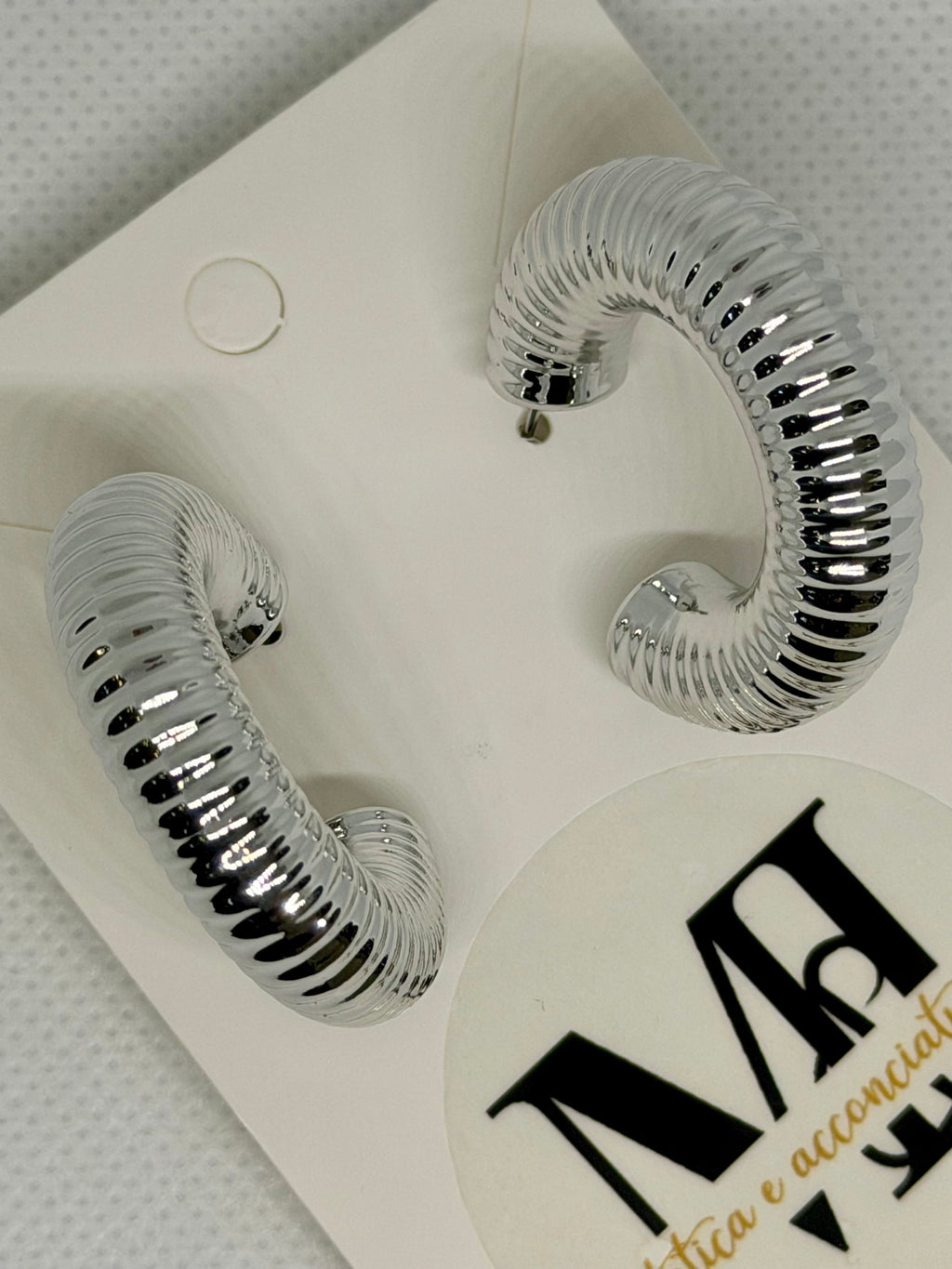 Orecchini cerchio rigato