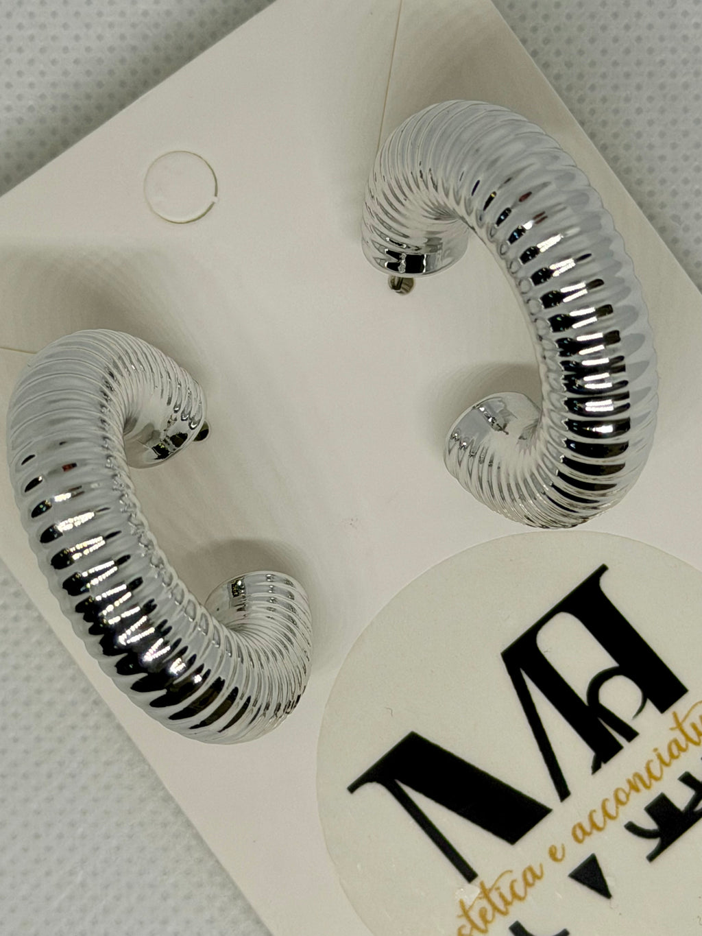 Orecchini cerchio rigato