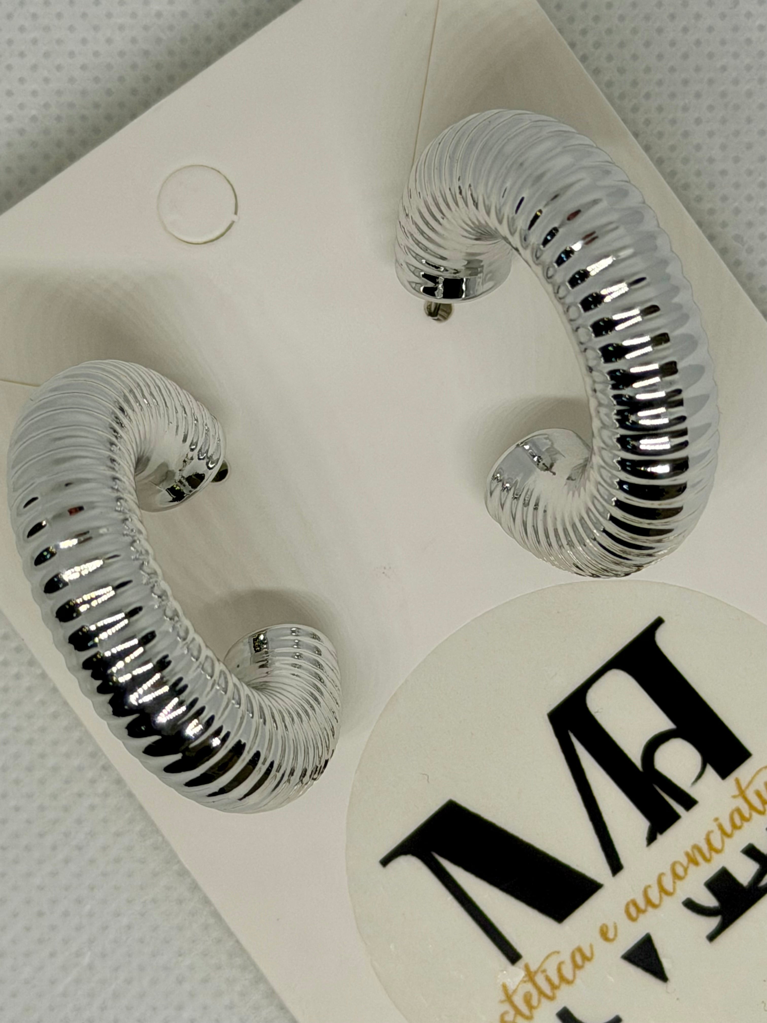 Orecchini cerchio rigato