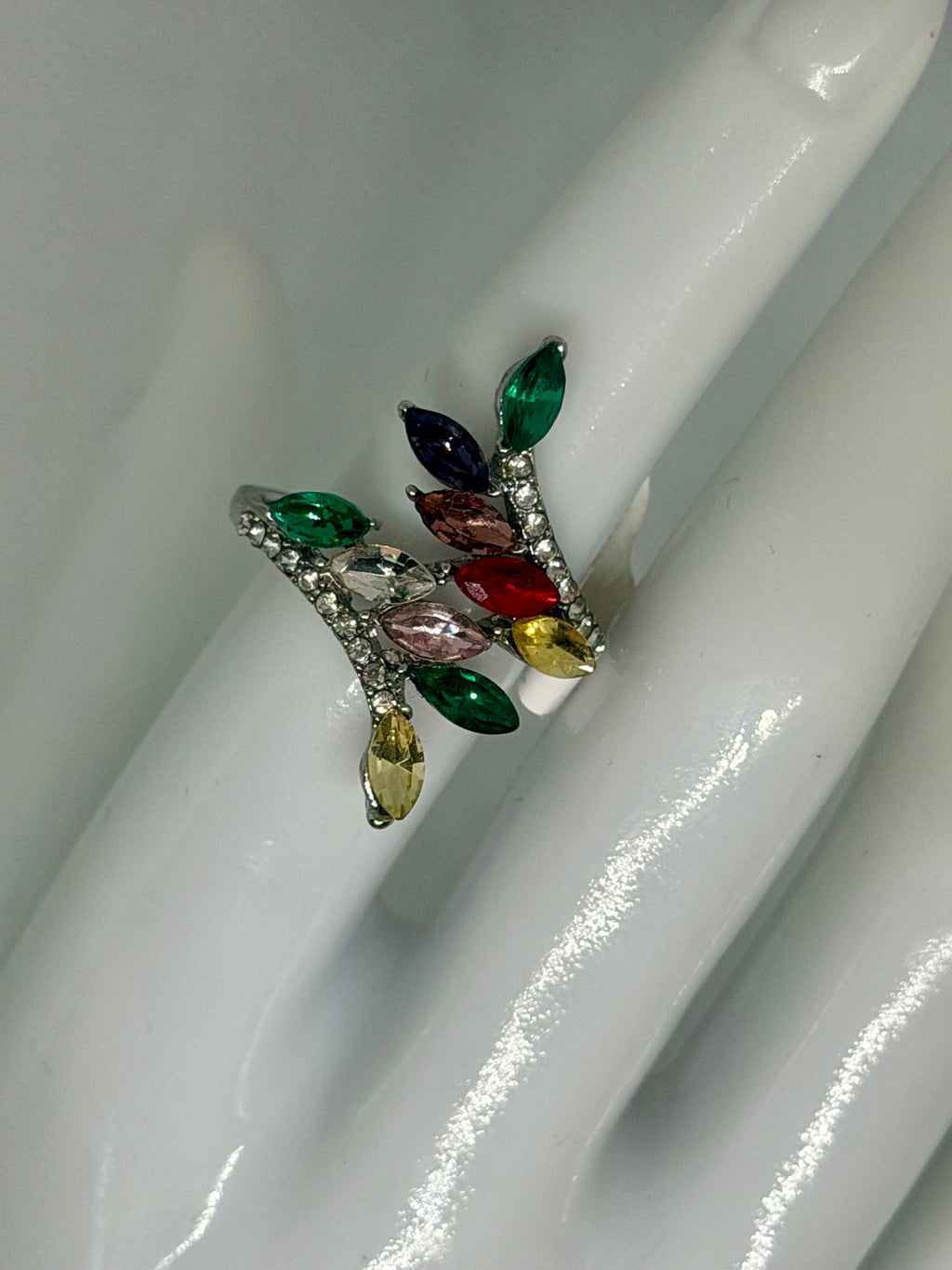 Anello foglia multicolor