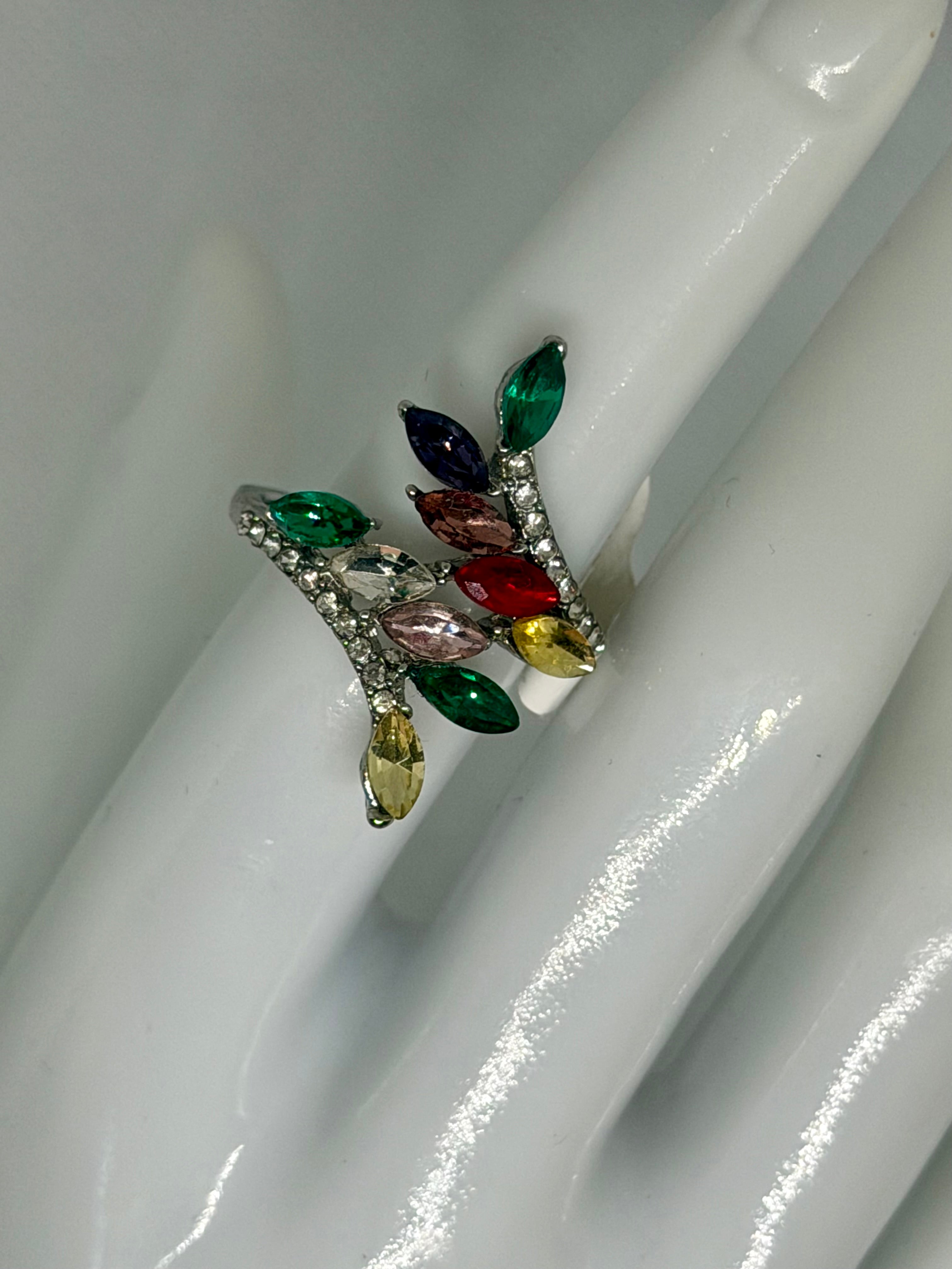 Anello foglia multicolor